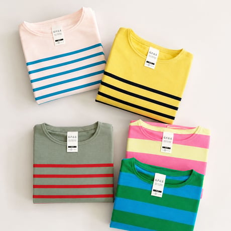 JINA CLASSICA G.F.G.S 別注ボーダーTシャツ Naval/regular weight (ジンジャー×ネイビー)