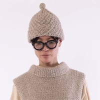 TSUYUMI Hand knitted double-knit pique beanie 〈手編み ダブルかのこ編みビーニー〉