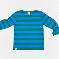 JINA CLASSICA G.F.G.S 別注ボーダーTシャツ Boat-neck/regular weight (ターコイズ×グリーン)