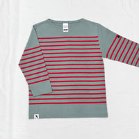 JINA CLASSICA G.F.G.S 別注ボーダーTシャツ Naval/regular weight (フォグブルー×レッド)