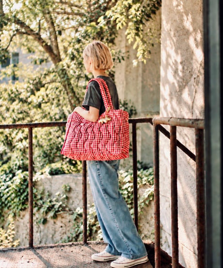 Gingham check　big bag