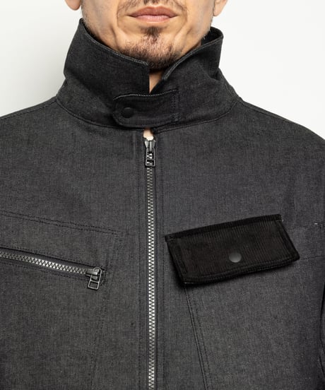 ベーシックカラーデニムブルゾンBLACK