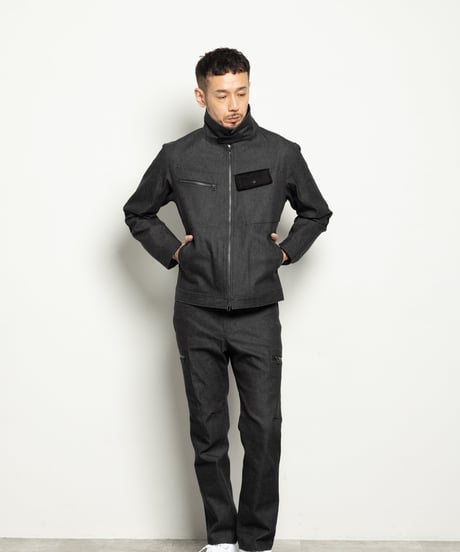 ベーシックカラーデニムブルゾンBLACK