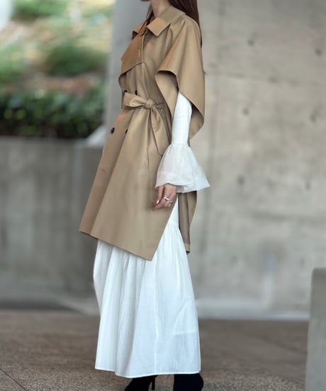 チュールフレアスリーブ プルオーバー（WHITE）