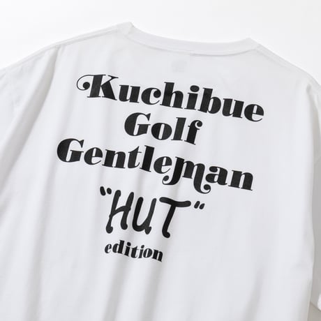 ”HUT“ Tシャツ by Kuchibue Golf Gentleman ホワイト×ブラック