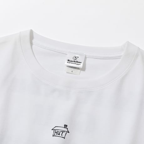 ”HUT“ Tシャツ by Kuchibue Golf Gentleman ホワイト×ブラック