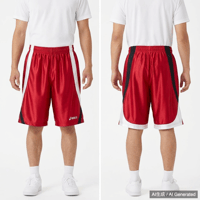 asics バスケットボールパンツ バスパン レッド 光沢