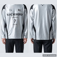 BLACKENERGY ナンバリング 長袖Tシャツ 韓流 光沢