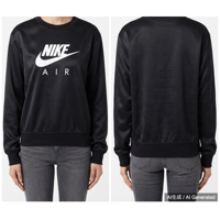 NIKE AIR カットソー クルーネック スウェット サテン レディースM