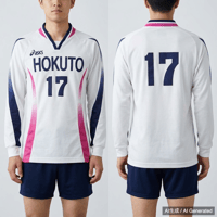 asics HOKUTO 17 バレーボールユニフォーム 長袖シャツ