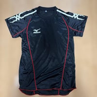 MIZUNO スポーツシャツ ブラック レッド Sサイズ