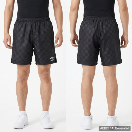 レトロ・レア umbro チェック柄 サテン ブラック サッカーパンツ