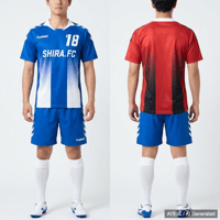 タグ付き SHIRA.FC サッカー ユニフォーム 上下セット