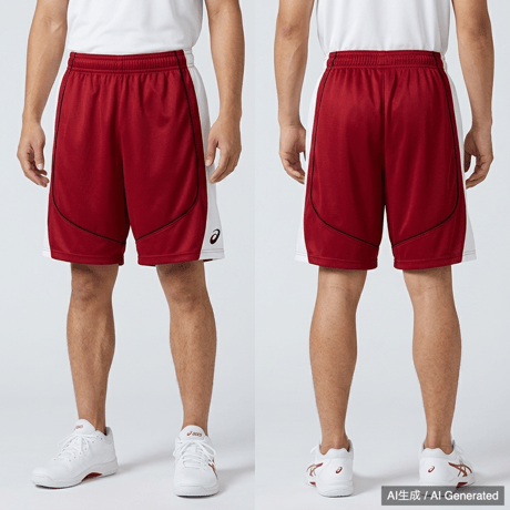 asics バスケットボールパンツ Mサイズ 赤