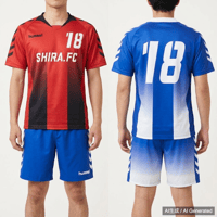 タグ付き SHIRA.FC サッカー ユニフォーム 上下セット