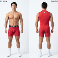 UNDER ARMOUR 赤 アンダーシャツ パンツ セットアップ