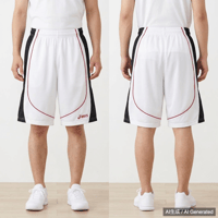 asics バスケットボールパンツ M ホワイト/ブラック
