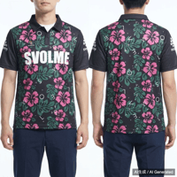 SVOLME 花柄シャツ Sサイズ 黒/ピンク
