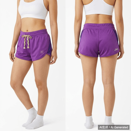 asics レディース ランニングショーツ S 紫