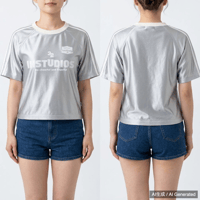 INS STUDIOS シルバー レディース 半袖Tシャツ Sサイズ チビT