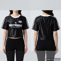 INS STUDIOS ブラック Tシャツ レディースSサイズ チビT