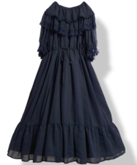 Perla nell' ostrica　125046-3　Thaleia one-piece dress（Blue Black）