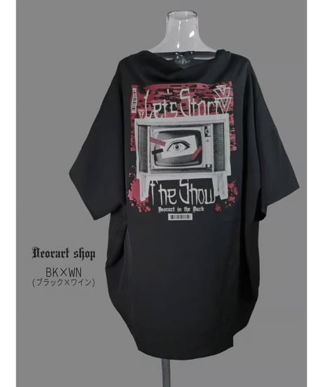 Deorart/ディオラート DRT2893 モンスターサイズ ドレープ・チュニック Tシャツ [Retro TV]