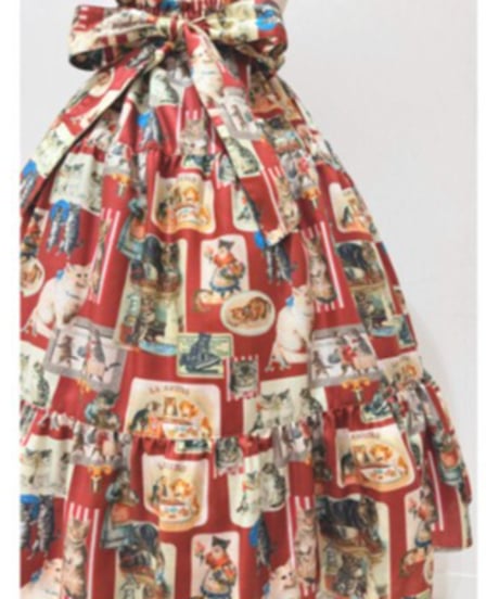 Perla nell' ostrica　125045-2  Vintage Cat Skirt（Red）
