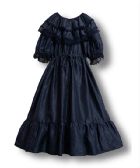 Perla nell' ostrica　125046-2　Thaleia one-piece dress（ShantungVe.rBlack）