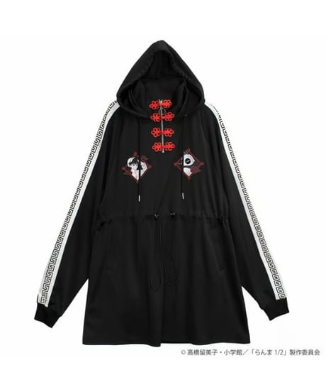 LISTEN FLAVOR/リッスンフレーバー  RNM-0027 らんま1/2 乱馬と玄馬(パンダ)のチャイナジャージワンピ【BLACK】