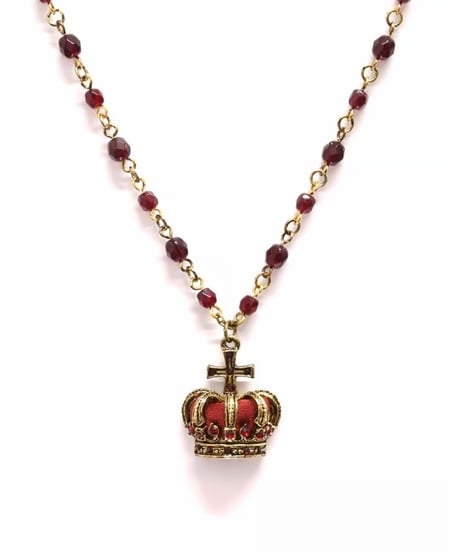 Sheglit/シェグリット／"Noble"クラウンネックレス（ゴールド）レッド
