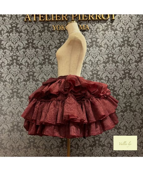 Vallee lys/ヴァレリス／ Petale Voile Skirt（ボルドー）