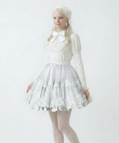 h.NAOTO/エイチ・ナオト　Bunny Volume Mini Petticoat / WH