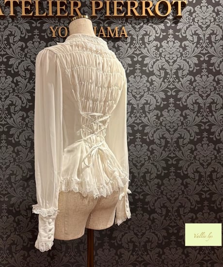 Vallee lys/ヴァレリス／Dreams Ladder Lace Long Sleeved Blouse （ホワイト）