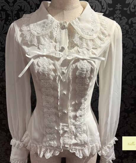 Vallee lys/ヴァレリス／Dreams Ladder Lace Long Sleeved Blouse （ホワイト）