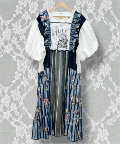 Mother's made/マザーズメイド　Perla nell'ostricaコラボワンピース(Sax blue)