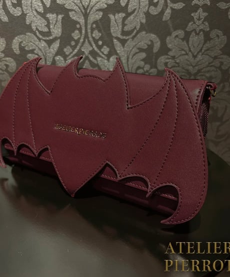 ATELIER-PIERROT／　“Nocturnal Grave” Batwing Wallet Bag（ボルドー）