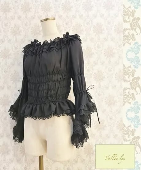 Vallee lys/ヴァレリス／Blossom Breeze Blouse （ブラック）