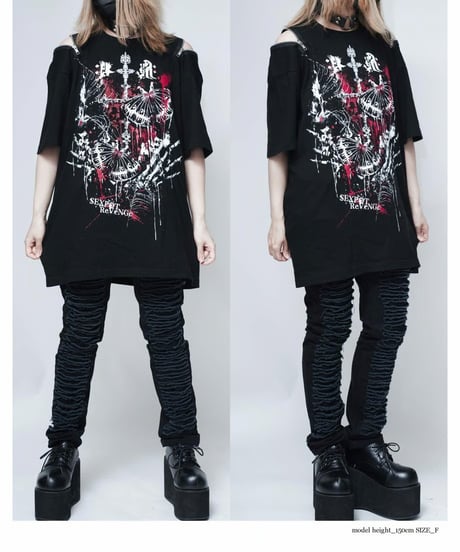 SEXPOT ReVeNGe/セックスポット sa681519 Shoulder Zip Original Cutsew 毒蛾リベンジ