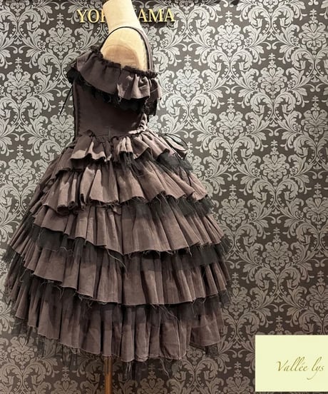 Vallee lys/ヴァレリス／Nonette Gauze Jumperskirt（グレー）