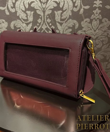 ATELIER-PIERROT／　“Nocturnal Grave” Batwing Wallet Bag（ボルドー）
