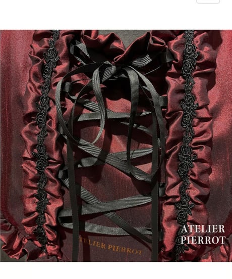 ATELIER-PIERROT／Lace up Ribbon Heart Bag （ ボルドー）