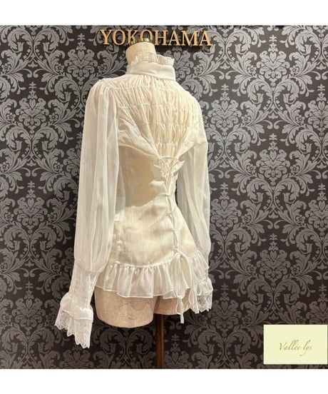 Vallee lys/ヴァレリス／Ethereal Ribbon Blouse（ホワイト）