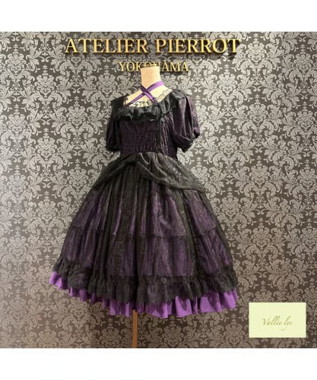 Vallee lys/ヴァレリス／Mellow Melody Dress（PURPLE×BLACK）