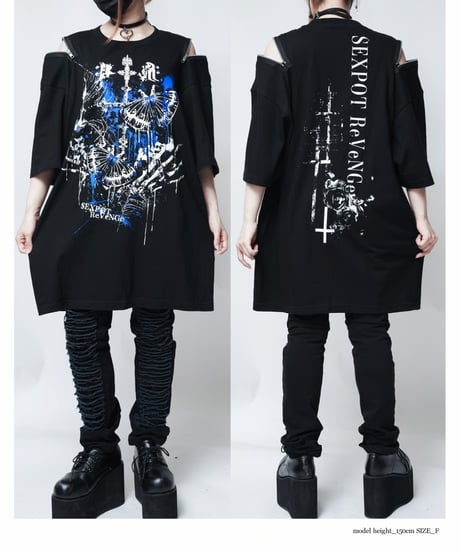 SEXPOT ReVeNGe/セックスポットリベンジ sa681509 Shoulder Zip Big Cutsew 毒蛾
