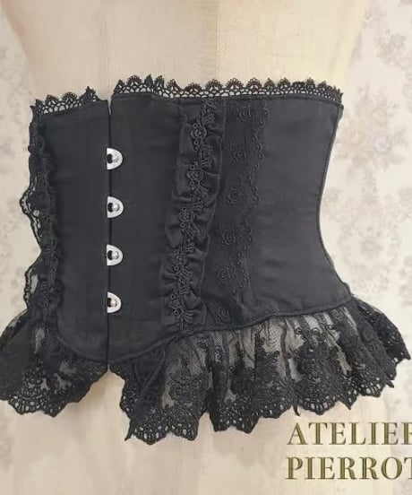 ATELIER-PIERROT／Frill Short Corset PlusSize（ブラック）/ サイズ2 残り1点