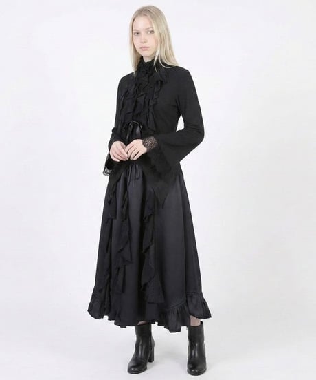 h.NAOTO/エイチ・ナオト　Gothic Ruffle Wrap-Style Flared Maxi Skirt