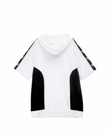 LISTEN FLAVOR/リッスンフレーバー  2613504 ふわもこハート切替半袖パーカー