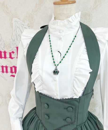 Sheglit/シェグリット／"Noble"クラウンネックレス（シルバー）グリーン