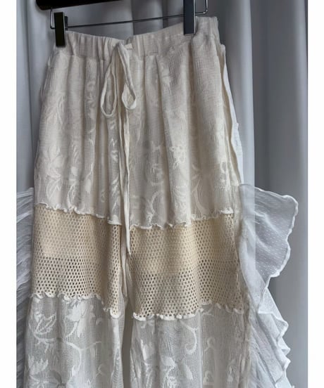mother's made/マザーズメイド 605504 レースパッチワークフリルPT(白)＊